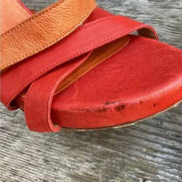 ~Stuart Weitzman NEW Sandals Excess Strappy Color Block In Red sz 8.5 leather - Picture 3 of 11